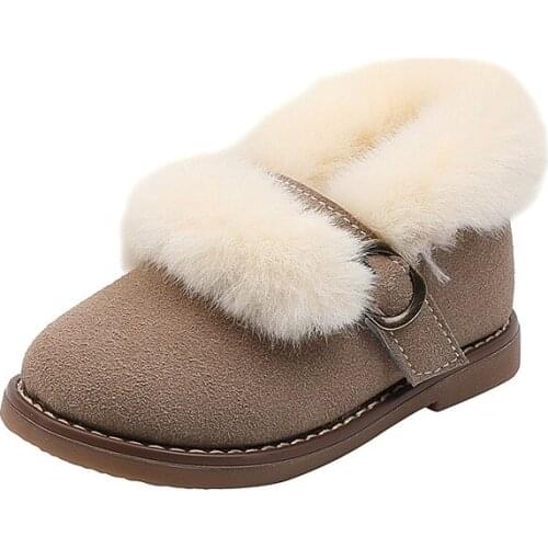 Fall/winter 2021 new thick-soled outer wear plush shoes womens casual flat-bottom non-slip Korean version of lazy snow boots