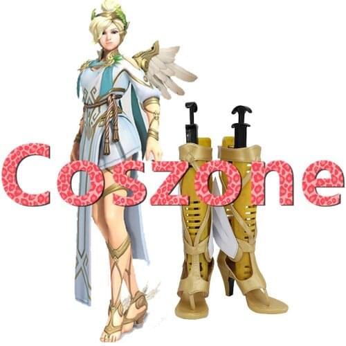 OW Hero Guardian Angel Mercy Angela Ziegler Legendary Winged Victory Cosplay Shoes Boots Halloween Cosplay Costume Accessory