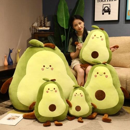50/65/85CM Kawaii Avocado Stuffed Plush Toy Cartoon Plant Doll Fruit Cushion Pillow Soft Plush Doll Toy Child Baby Girl Gift