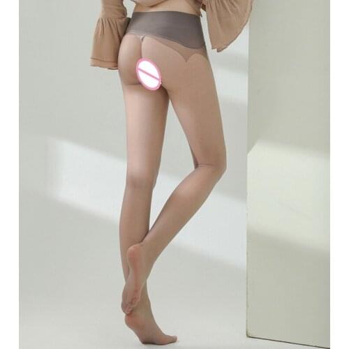 Sexy Traceless Open Crotch Pantyhose Women High Waist Elastic See-through Stockings Clubwear Sex Tights 3D Stockings Medias