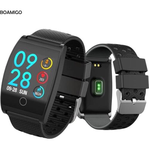 Bluetooth Smart Watch BOAMIGO Smartwatch For IOS Android Phone Call Remind Camera Calories Heart rate bracelet Wristband OLED