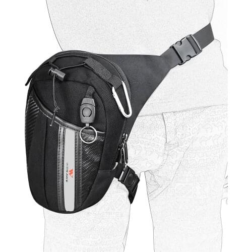 WOSAWE 3L Capacity Motorcycle Drop Leg Bags Waist Thigh Reflective Straps Motocross MTB Phone Mobile Pockets Moto Handbag