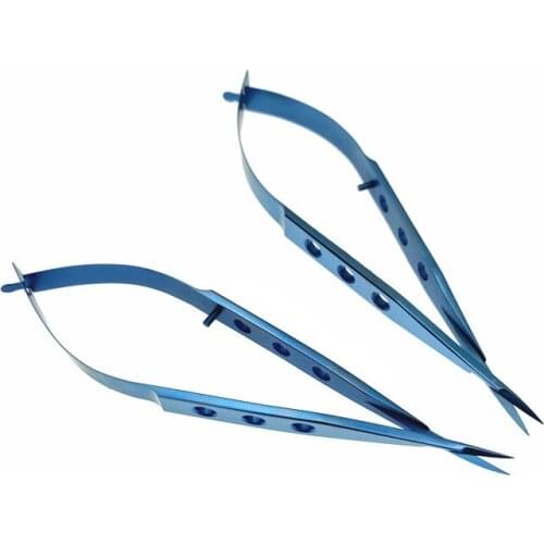 2PCS/set Titanium Iris Scissors Straight Curved ophthalmic surgical instrument