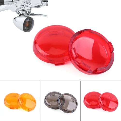 2pcs Motorcycle Bike Turn Signal Light Indicator Lens Cover Moto For Harley Dyna 883 Softail Sportster 1986-2015Yellow/Smoke/Red