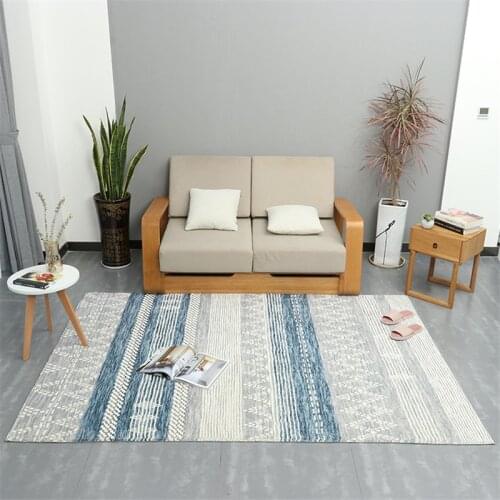 Shaggy Soft Carpet Simple Line Living Room Carpets Modern Fluffy Rugs For Bedroom Decoration Entrance Anti-skid Mat Floor