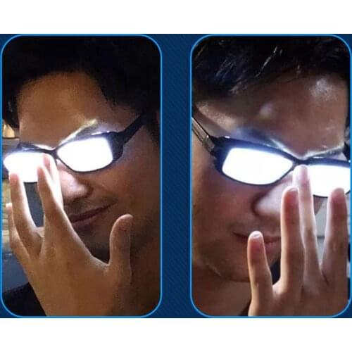 Japan Anime LED Glowing Light Glasses Eyewear Cosplay Online Show Funny Party Props Glow Party YouTube Insgram Online Show Props