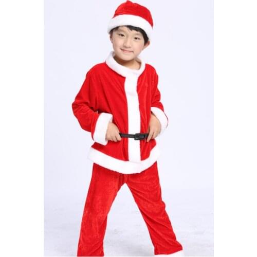 1set/lot Christmas Children Clothing Set New Toddlers Baby Santa Claus Cosplay Suit Red Warm New Years for Boys Girls (good)