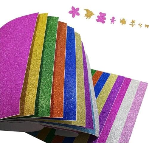 10pcs Self-Adhesive Metallic Art Sign Sticker Sticky Glitter Paper Gold Silver etc DIY Hobby Crafter Wrapping Gift HOM08