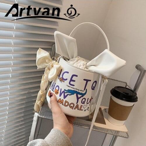 2021 Small Round Handbag Graffiti Bow Crossbody Bags For Girls Cute Messenger Bag Summer Women Shoulder Purses And Handbags ZY17