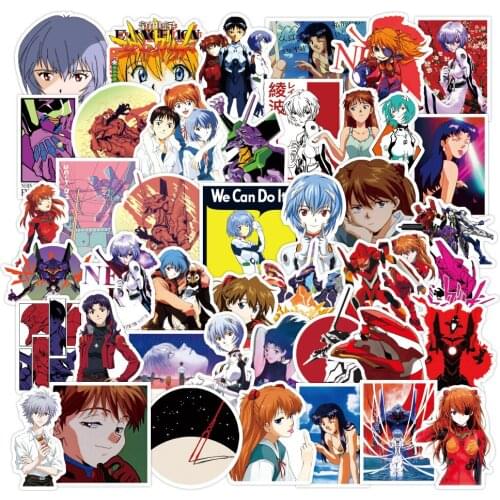 50PCS Cartoon Anime Evangelion Character Graffiti Waterproof Sticker Suitcase Luggage Decoration Toy Wholesale