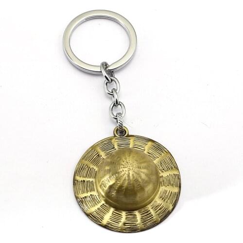 Anime ONE PIECE The straw hat Pirates Luffys Hat Keychains Pendants Tone Zinc Alloy Key Rings Shanks Action Figure Model Toys