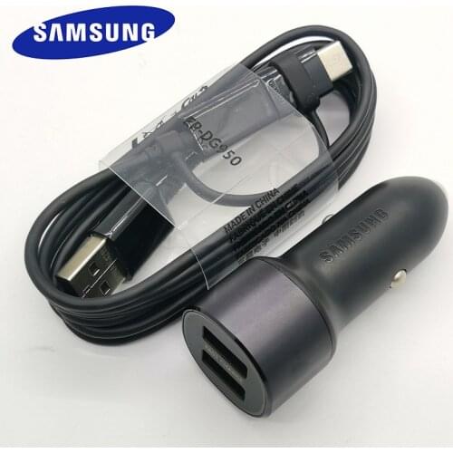 Samsung Dual Fast Car Charger For Galaxy S20 S21 Plus A71 A51 A41 A31 A70 A50 S20FE Note 10 9 8 5 Fast Charing Dual usb Port/15W