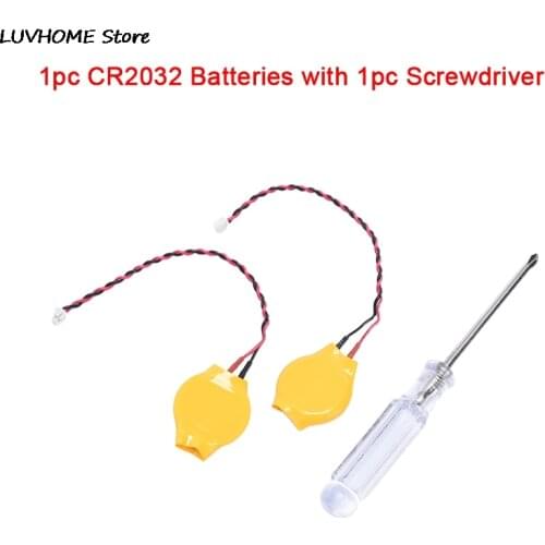 CR2032 2032 Battery Wire 2pin Laptop Motherboard BIOS CMOS Battery With Wire Disassemble Battery Accessories & Parts