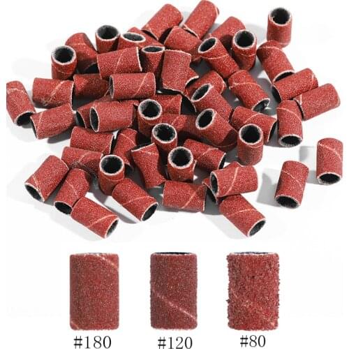 50Pcs/lot Nail Art Sanding Bands For Foot Care Manicure UV Gel Polish Remover Replacement Tools Nail Drill Bit Accessory