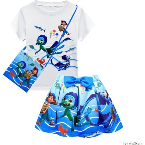 Luca Girls T-shirt Skirt Set Childrens Clothing Sets Toddler Girl Tops Princess Dress Kids Clothes Skirt Suits