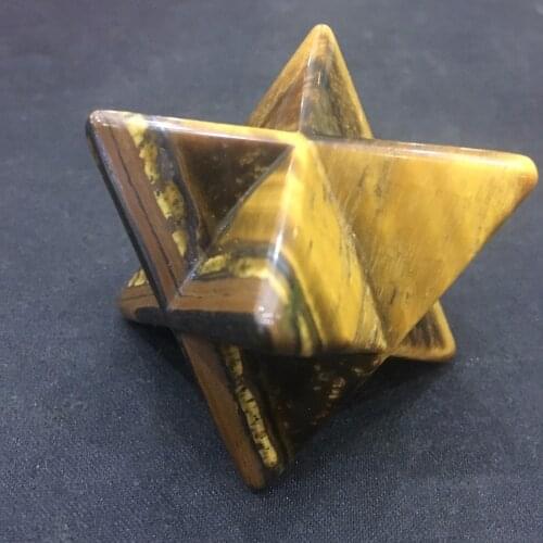 40MM Tiger eye Stone Merkaba Orgone Reiki Gemstone Spiritual Healing Sacred