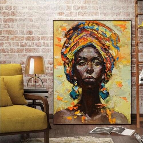 MUTU Canvas Painting Wall Art Pictures prints Black woman on canvas no frame home decor Wall poster decoration for living room
