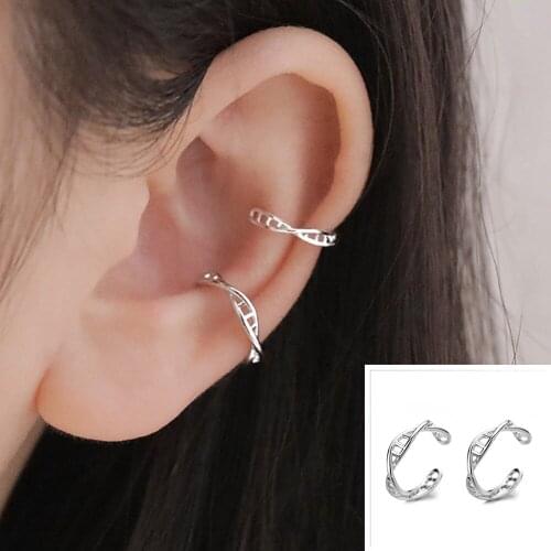 Silver Geometric Twist Without Pierced Ear Buckle 2021 Trendy All-match Creative Fashion Design Sense Ear Bone Ladies Ear Clip