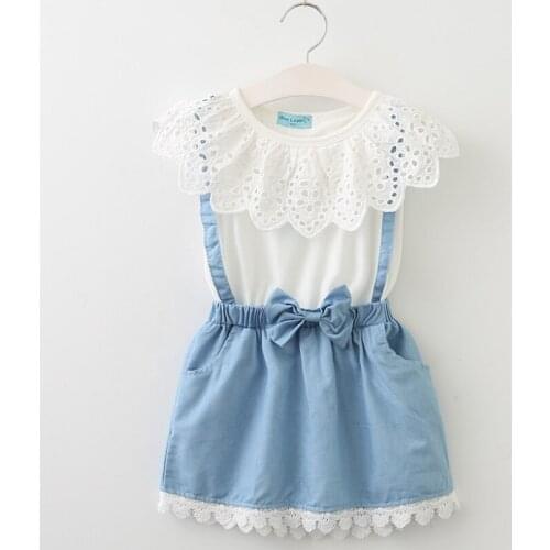 2019 Summer toddler girl dresses / Demin dress with suspender