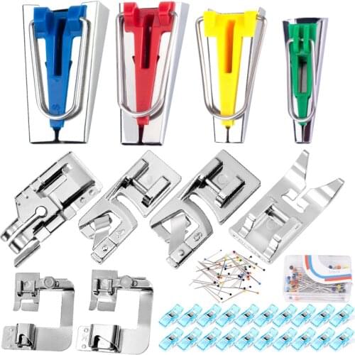 LMDZ 31Pcs Bias Tape Makers DIY Job Foot Case Supplies Bias Machine Tools Sewing Quilting Binding Maker Sewing Accessories DIY