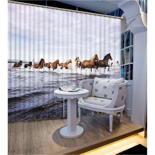 Fashion decor home decoration for bedroom living room curtain horse custom Curtains for living room