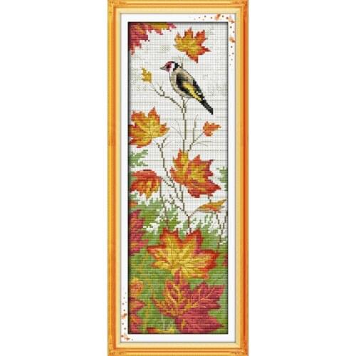 Autumn scenery cross stitch kit lanscape garden 14ct 11ct count printed canvas stitching embroidery handmade plus