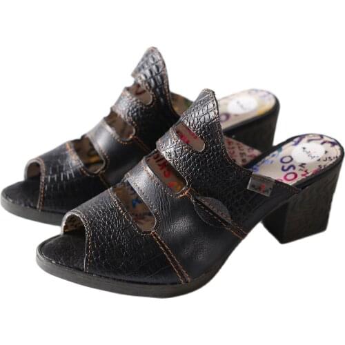 2021 New Fashion Beauty Leather Sandals Slippers Casual Shoes With Roots Fashionable Leather Shoes Women Shoes