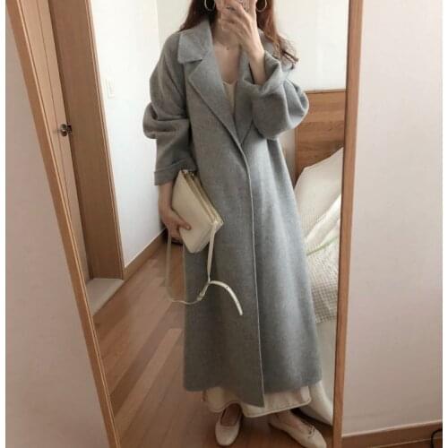 New Winter Coat Women Oversize Fashion Cashmere Wool Outerwear Female Long Thickening Warm Woolen Overcoat Womens Trench Coats
