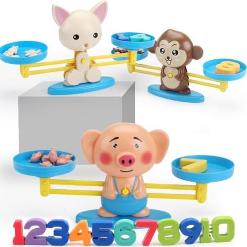 Monkey Digital Balance Scale Toy Early Learning Balance Children Enlightenment Digital Addition and Subtraction Math Scales Toys