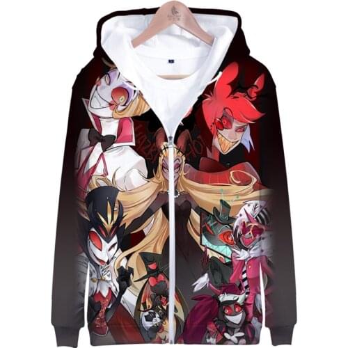 3-14 Years Children Hoodie Helluva Boss Sweatshirt Boy girls Zipper Sweatshirt Boy Harajuku Streetwear Kids Anime Clothes