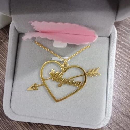 Cupid Arrow Heart Necklace For Women Custom Name Necklaces High Quality Pendant Handmade Gifts Wedding Jewelry