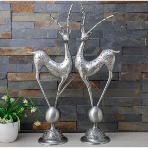 Luxury bronze /retro tin color deer decoration statue metal sculpture bronze sculpture Metal crafts for home decoration A14
