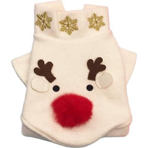 Christmas Pet Dog Clothes Cartoon Red Big Nose Elk Coat for Small Dogs Puppy Warm Jacket Costume For Chihuahua York Ropa Perro