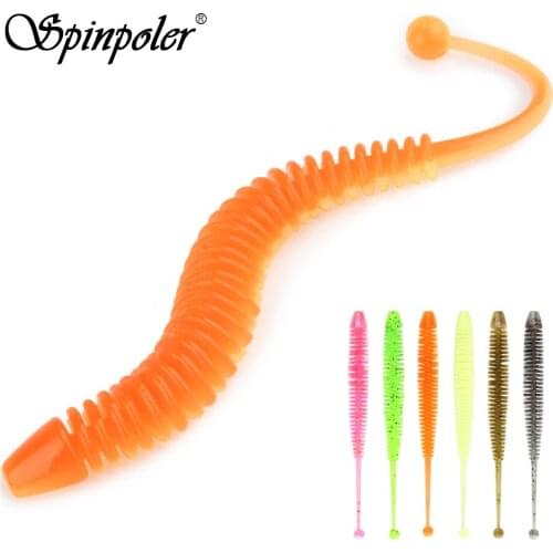 Spinpoler Fishing Lure Soft Lure New Soft Worm Bait 0.3g/0.5g/0.8g Trout Bass Rocking Artificial Bait Fishing Tackle 24pcs/Pack