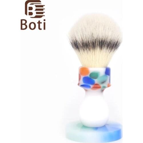 Boti Whole Beard Brush White Resin Handle and Bulb Shape N3C Synthetic Hair Knot Handmade Shaving Brush Mens Beard Clean Tools