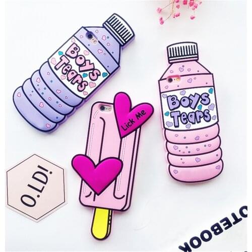 3D Mineral Water Bottle Silicone Back Cover For iPhone 5 5s SE 5C 6 6s 7 8 Plus X XR Xs 12 Mini 11 Pro Max Phone Cases Fundas