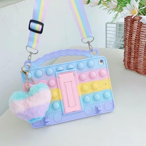 Push Bubble Fidget Case For Samsung Galaxy Tab A7 10.4 2020 T500 T505 A 8.0 T290 S6 Lite P610 T220 Kids Toy Silicon Tablet Cover