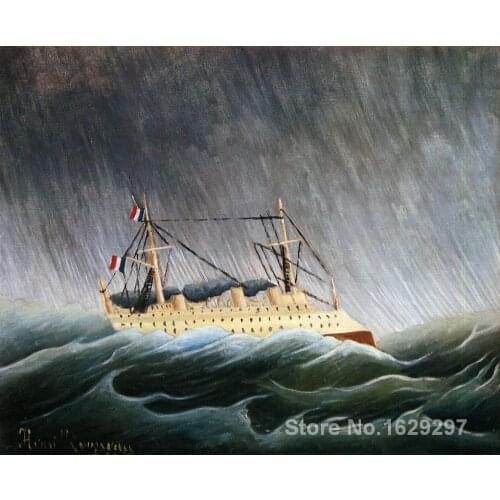 Modern colorful paintings Boat in a Storm by Henri Rousseau High Quality Hand painted