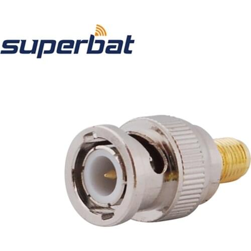 Superbat 5pcs SMA-BNC Adapter SMA Jack to BNC Plug Straight RF Coaxial Connector