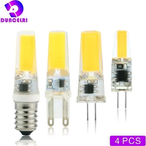 4PCS/LOT G4 G9 E14 LED Light Bulb 3W 6W AC/DC 12V 220V LED Lamp COB Spotlight Chandelier Replace Halogen Lamps Cold/Warm white