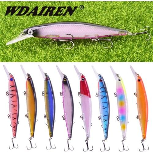 Proleurre Wobbler Minnow Fishing Lure 125mm 12.5g Swimbait Crankbait with 3 Treble Hook Tackle Artificial Hard Bait Pesca Lures