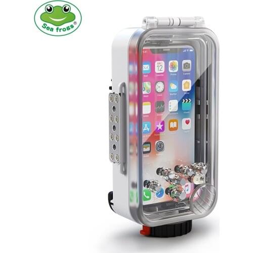 SeaFrogs 60m/195ft Waterproof Underwater Housing Case for iPhone X-White