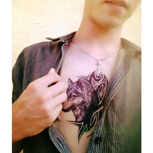 Waterproof Temporary Tattoo Sticker of body cool wolf tattoo totem tatto stickers flash tatoo fake tattoos for men