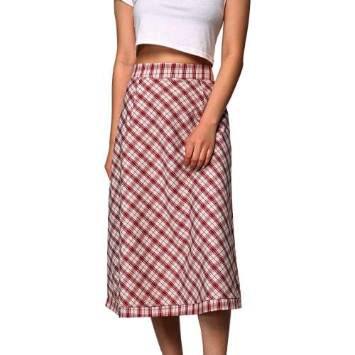 2021 New Women Summer Long Skirt, Full Diamond Pattern High-Waist Stretch Semi-Dress for Girls, Brown