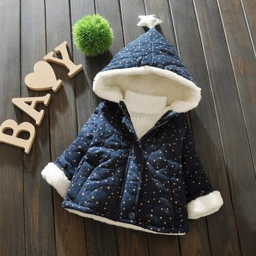 2020 Winter Kids Parkas Autumn Fleece Coat for Baby Girl Long Sleeve Hooded Children Parkas