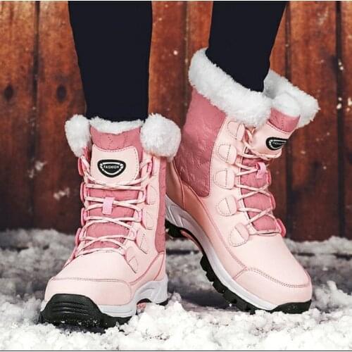 Winter Women Outdoor Snowboard Shoes Ankle Boots Snow Warm Thick Plush Snow Boots Waterproof Non-Slip Lady high boots Snow Boots