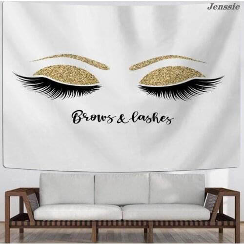 Eyelashes Golden Eyeshadow Print Polyester Tapestry Wallpapers Home Bedroom Decorations Wall Hanging Sleeping Pad Yoga Mat