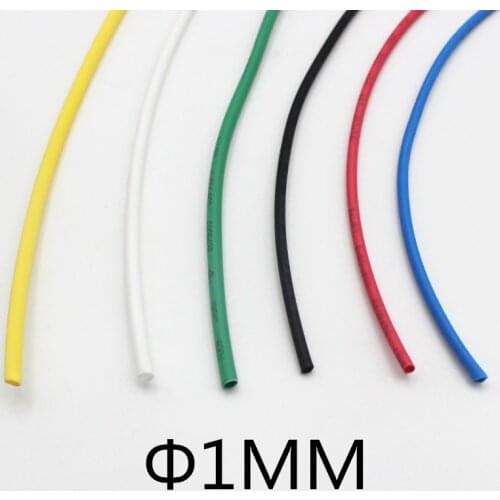 1Meter/lot)1MM Inner Diameter Black Heat shrink tube/heat shrink tubing cable sleeves Color:Black Blue Red Yellow Green