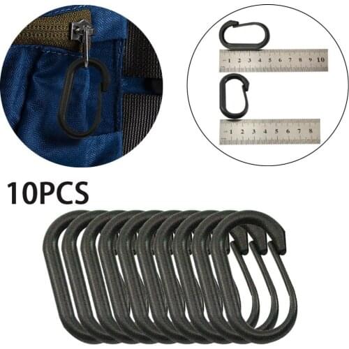 10PCS Climbing Carabiner Outdoor Plastic Carabiner D-Ring Key Chain Clip Hook Outdoor Buckle