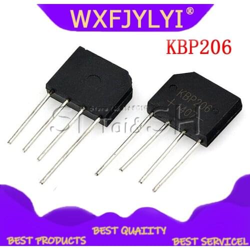 10PCS KBP206 DIP-4 KBP206G DIP DIP4 bridge rectifier 2A 600V new and original IC